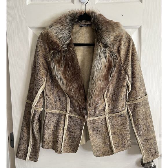 Allen Schwartz Jackets & Blazers - ALLEN B. BY ALLEN SCHWARTZ VTG Y2K Faux Fur Suede Penny Lane Patchwork Jacket M